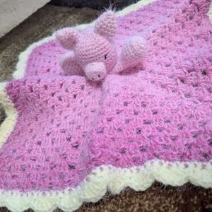 Pink Piglet Stuffed Animal Blanket